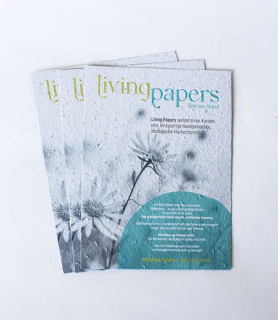 Visitenkarten aus handgeschöpften Samenpapier